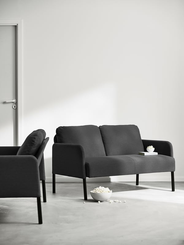 IKEA GLOSTAD Loveseat Knisa Dark Gray