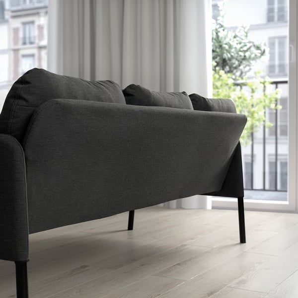 IKEA GLOSTAD Sofa With Chaise Knisa Dark Gray