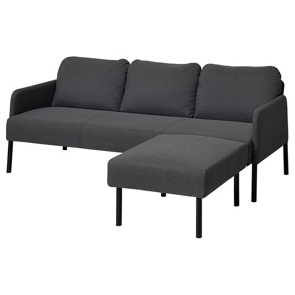IKEA GLOSTAD Sofa with chaise Knisa dark gray