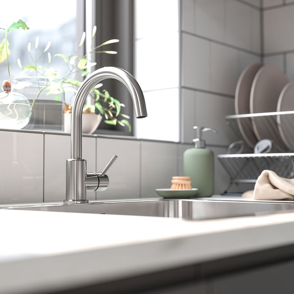 IKEA GLYPEN Kitchen Faucet Stainless Steel Effect
