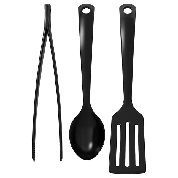 IKEA GNARP 3-piece kitchen utensil set black