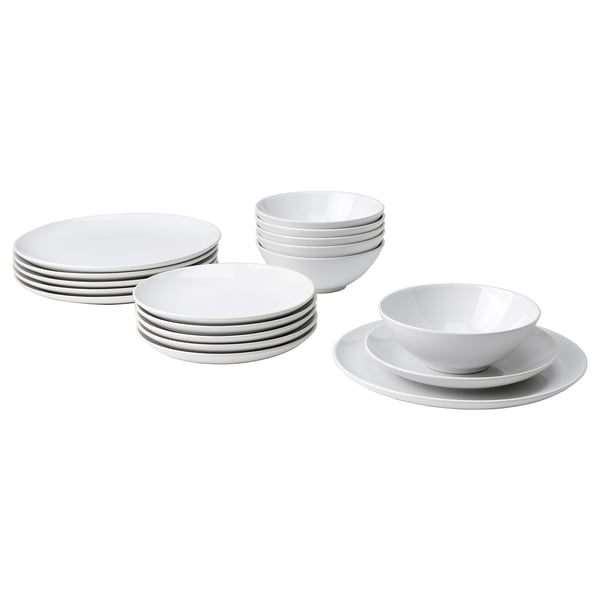IKEA GODMIDDAG 18-piece dinnerware set white