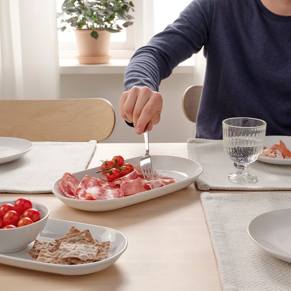IKEA GODMIDDAG Serving Plate White 13x7 "