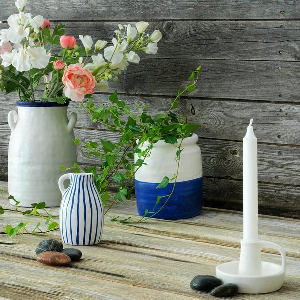 IKEA GODTAGBAR Candlestick Ceramic White 3 "