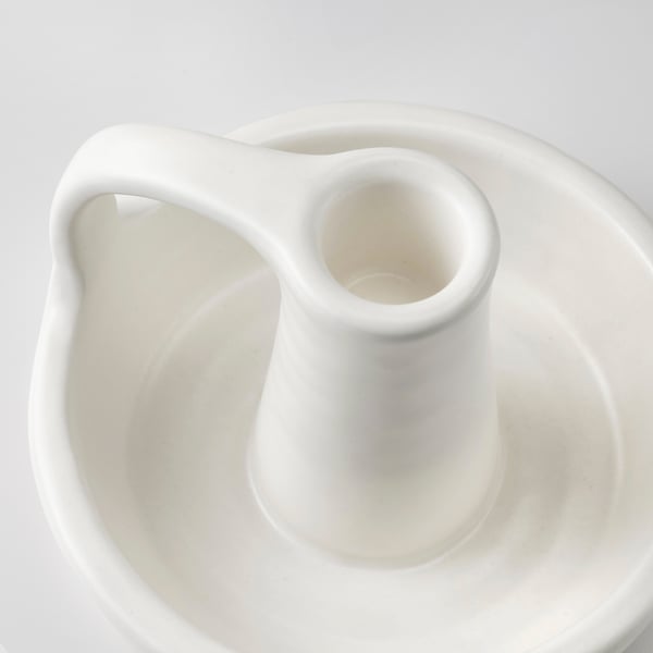 IKEA GODTAGBAR Candlestick Ceramic White 3 "