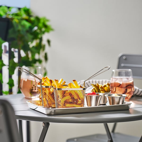 IKEA GRILLTIDER Serving Basket Stainless Steel