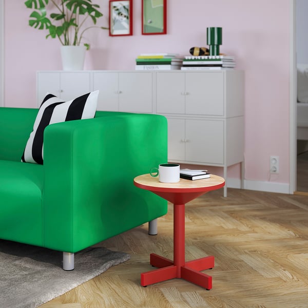 IKEA GRIMSARBO Side Table Pine Plywood/bright Red