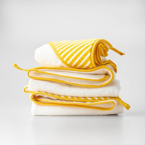 IKEA GRÖNFINK Baby Towel With Hood Yellow 31x31 "