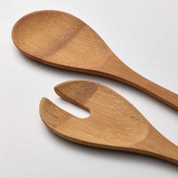IKEA GRÖNSAKER 2-piece Salad Serving Set Bamboo