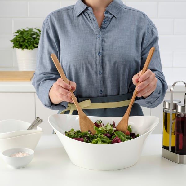 IKEA GRÖNSAKER 2-piece Salad Serving Set Bamboo