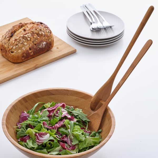 IKEA GRÖNSAKER 2-piece Salad Serving Set Bamboo