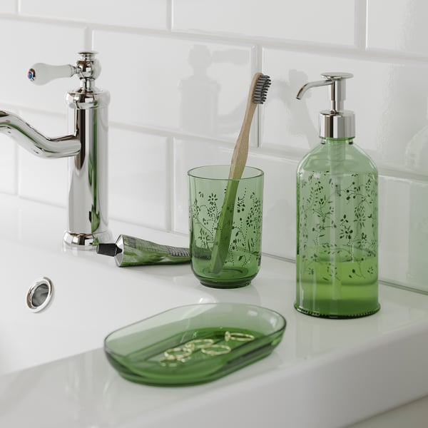 IKEA GROSSJÖN 3-piece Bathroom Set Green