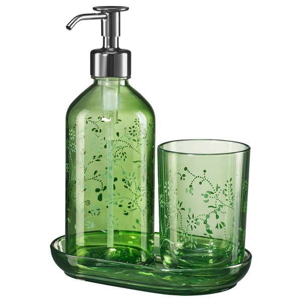 IKEA GROSSJÖN 3-piece bathroom set green