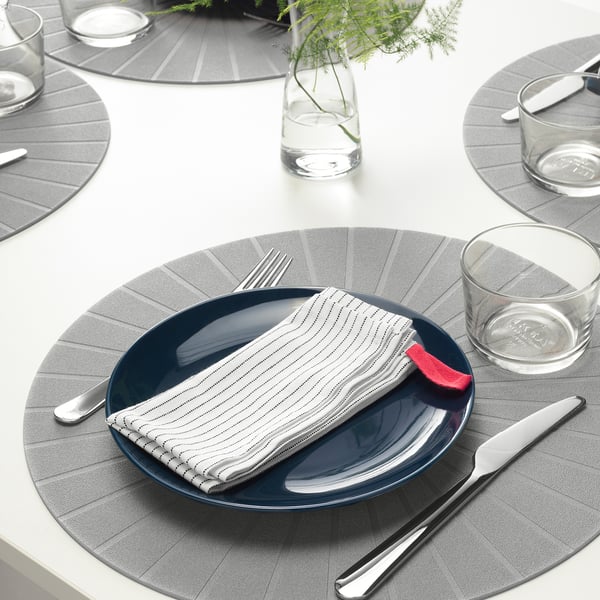IKEA GRUPPERA Napkin White/black 13x13 "