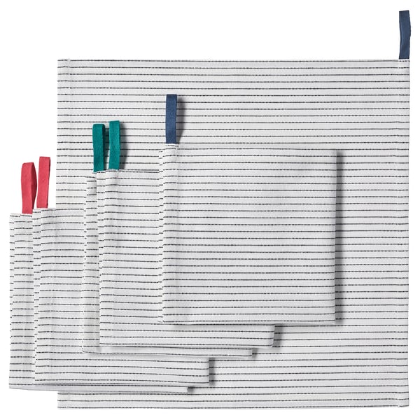 IKEA GRUPPERA Napkin white/black 13x13 "