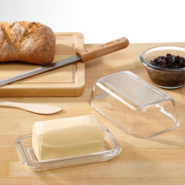 IKEA GRYNSOPP Butter Dish Clear Glass