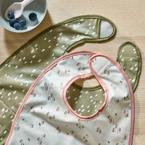 IKEA GULDVÄVARE Bib Green/white