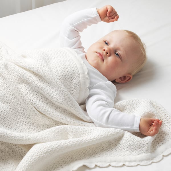 IKEA GULSPARV Baby Blanket White 28x35 "