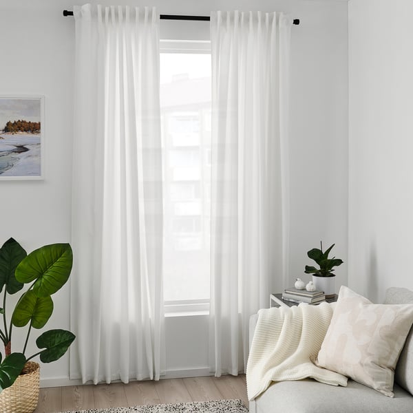 IKEA GUNNLAUG Sound Absorbing Curtain White 57x98 "