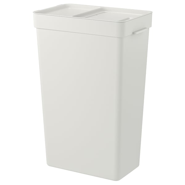IKEA HÅLLBAR Bin with lid light gray 9 gallon