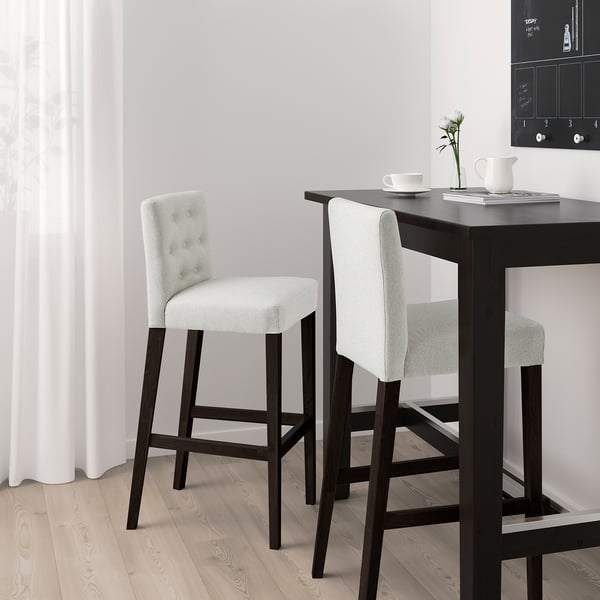 IKEA HANSOLLE Bar Stool Black-brown 26 "