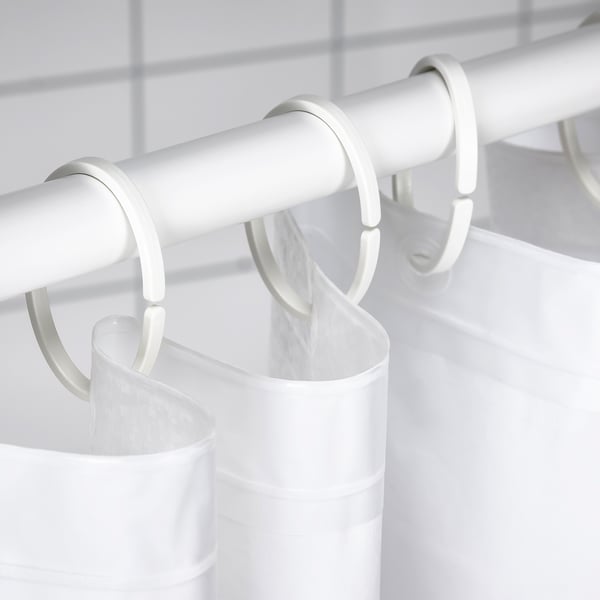 IKEA HASSJÖN Shower Curtain Rings White