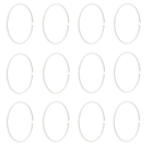 IKEA HASSJÖN Shower curtain rings white