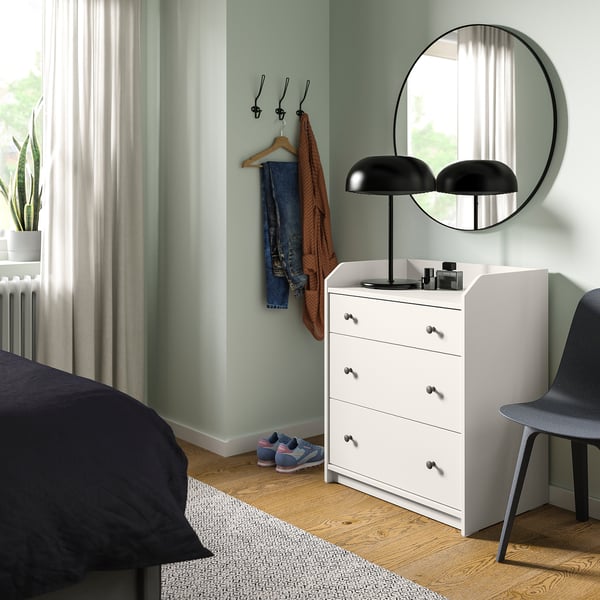 IKEA HAUGA Bedroom Furniture Set Of 2 White