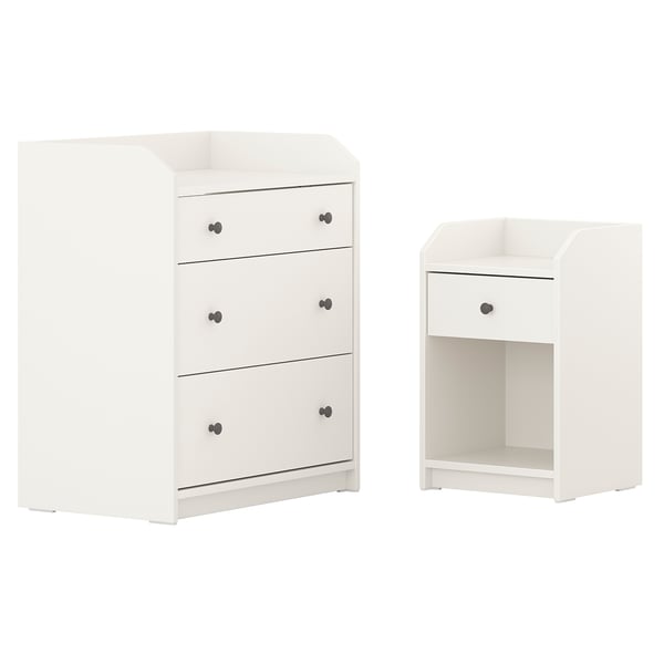 IKEA HAUGA Bedroom furniture set of 2 white