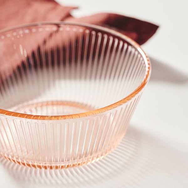 IKEA HAVSGÄDDA Bowl Stripe Pattern/pink 4 ½ "