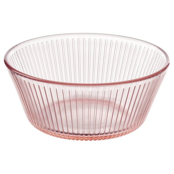 IKEA HAVSGÄDDA Bowl stripe pattern/pink 4 ½ "