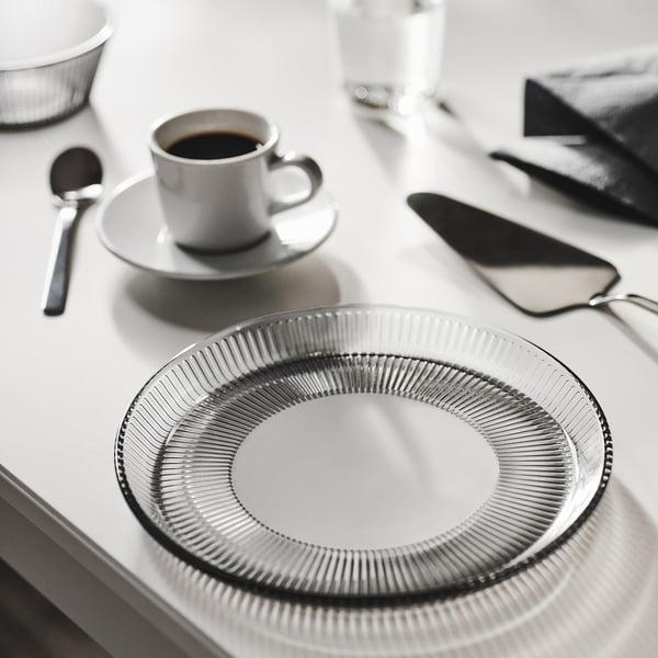 IKEA HAVSGÄDDA Side Plate Stripe Pattern/gray 8 "