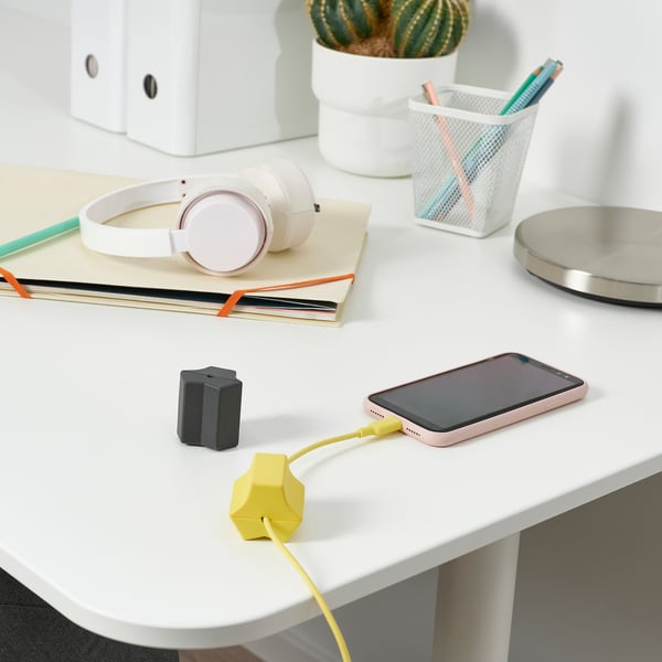 IKEA HAVSKÅL 2-piece USB Anchor Black/yellow