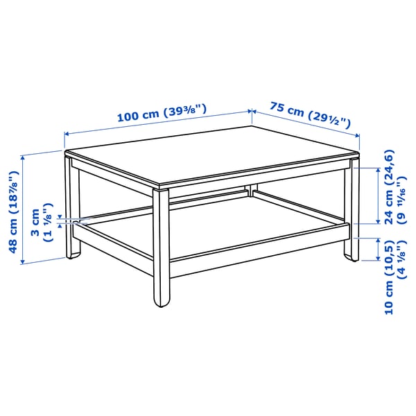 IKEA HAVSTA Coffee Table Black 39 3/8x29 1/2 "