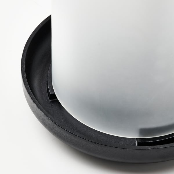 IKEA HEDERVÄRD Lantern Frosted Glass/black 9 "