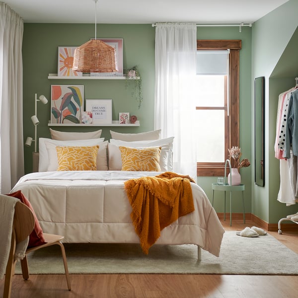 IKEA HEDFRYLE Comforter Set White/beige Full/Queen