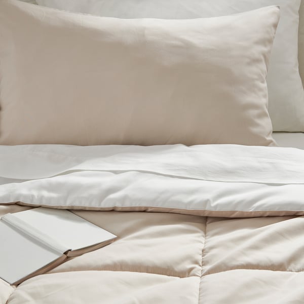 IKEA HEDFRYLE Comforter set white/beige Full/Queen