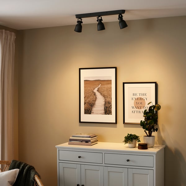 IKEA HEKTAR Ceiling Track 3 Spotlights Dark Gray