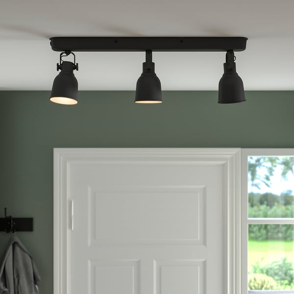 IKEA HEKTAR Ceiling Track 3 Spotlights Dark Gray