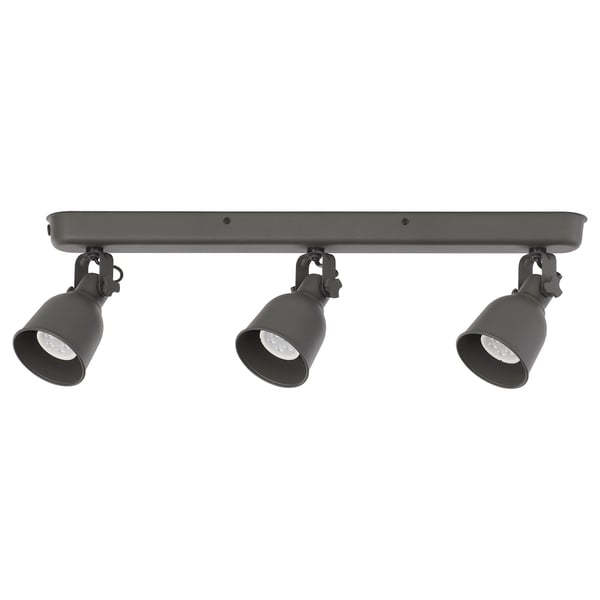 IKEA HEKTAR Ceiling track 3 spotlights dark gray