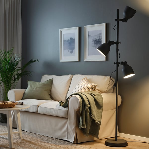 IKEA HEKTAR Floor Lamp With 3-spotlights Dark Gray
