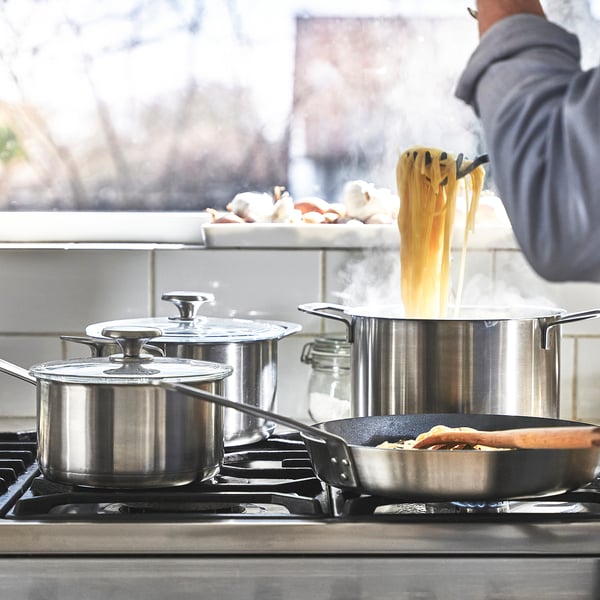 IKEA HEMKOMST 7-piece Cookware Set Stainless Steel