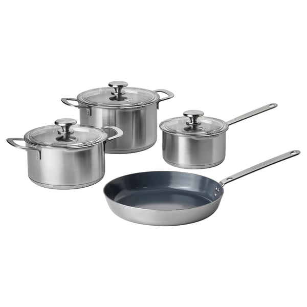 IKEA HEMKOMST 7-piece cookware set stainless steel