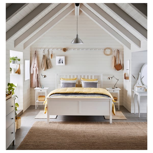IKEA HEMNES Bed Frame White Stain/Luröy Queen