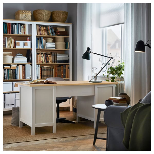IKEA HEMNES Desk White Stain/light Brown 61x25 5/8 "