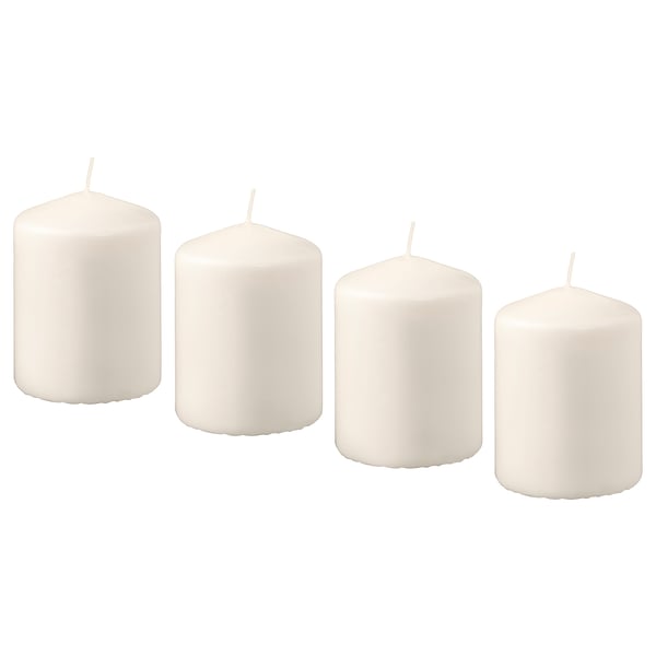 IKEA HEMSJÖ Unscented block candle natural 3 ¼ "
