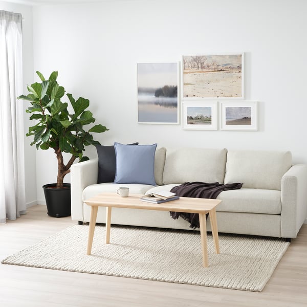 IKEA HJORTSVANG Rug Handmade/off-white 5 ' 3 "x7 ' 7 "