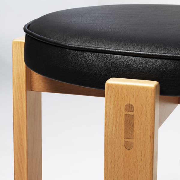 IKEA HOLMSJÖ Stool Beech/Jonsbyn Black