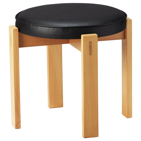 IKEA HOLMSJÖ Stool beech/Jonsbyn black