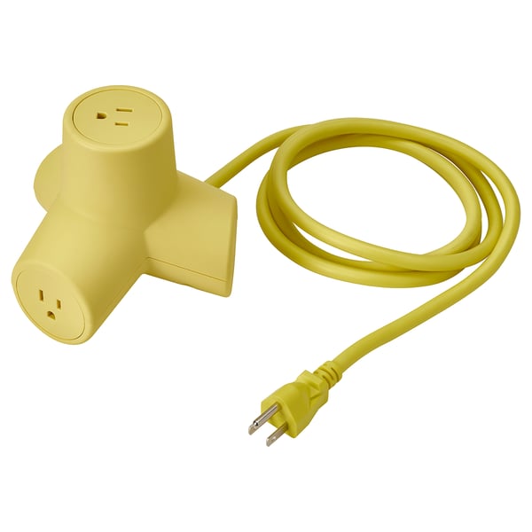 IKEA HORNFELS Extension cord yellow 5 ' 11 "